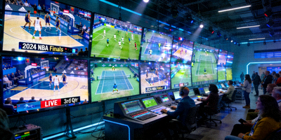 多画面体育赛事直播流媒体大厅实时转播场景
